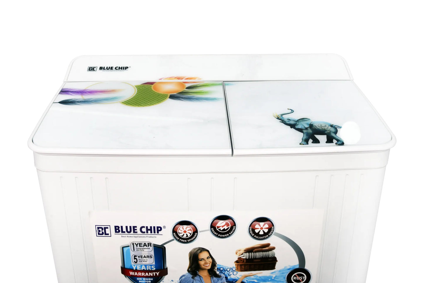 Bluechip AquaFresh Semi-Automatic Washing Machine (7kg/9kg) | Energy Efficient & Durable | Glass Top | Made for India