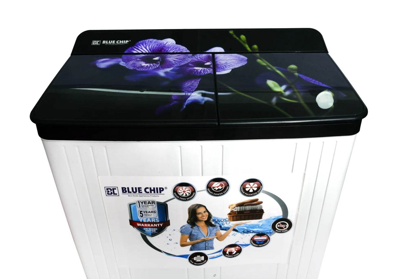Bluechip AquaFresh Semi-Automatic Washing Machine (7kg/9kg) | Energy Efficient & Durable | Glass Top | Made for India