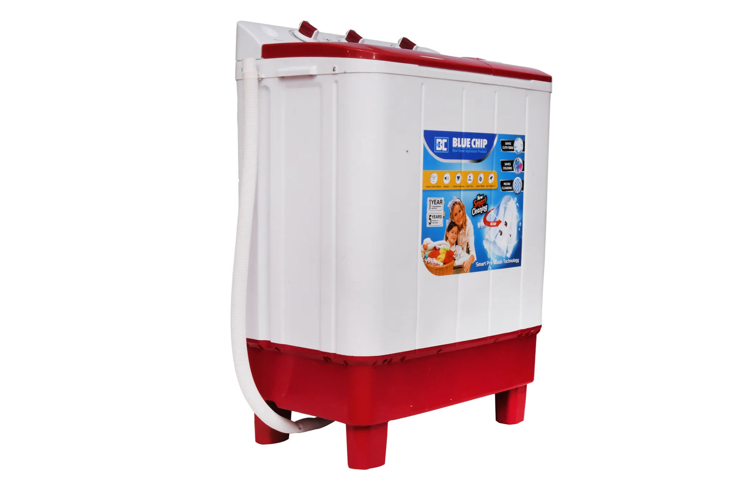 Bluechip AquaFresh Semi-Automatic Washing Machine (7kg/9kg) | Energy Efficient & Durable | Glass Top | Made for India
