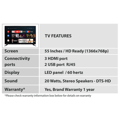 Bluechip UltraView 139 cm (55 inch) Android LED TV